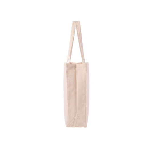 Natural/Standard Tote Bag with Custom Print (220 g/m², 38×42 cm, Side & Bottom Gussets)