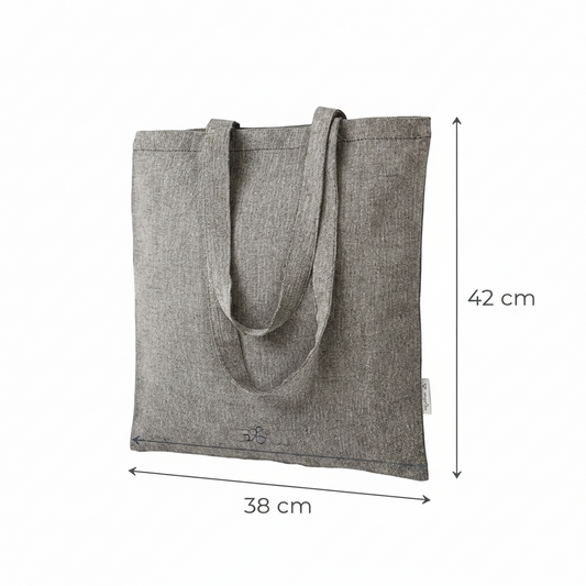 Black Mélange Recycled Tote Bag 38 × 42 cm (140 g/m²) – image 2