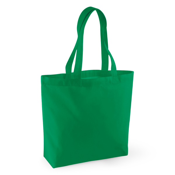 Kellygrøn økologisk mulepose 32 × 35 cm (170 g/m², GOTS, 12 cm bundfold)
