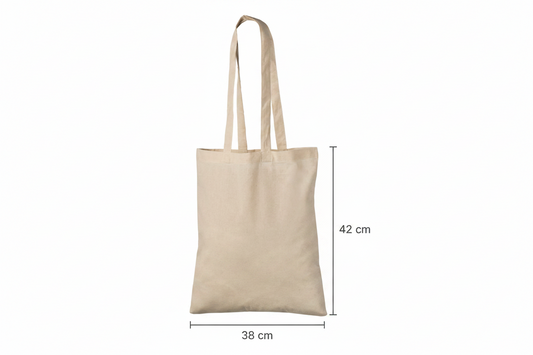 Natural Cotton Tote Bag with Logo Print (180 g/m², 38×42 cm)