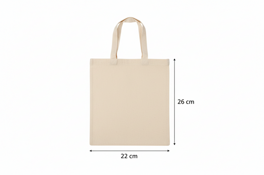 Small Cotton Bag with custom print 22 x 26 cm (140 g/m²) - Natural