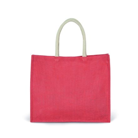 True Coral Red Jute Beach Bag 42 × 35 cm (330 g/m²)