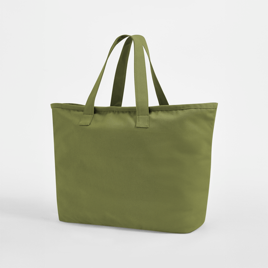 Bright Olive Oversized Heavy Duty Canvas Tote Bag in 475 g/m² cotton canvas, 47 × 40 × 17 cm, ready for custom logo print