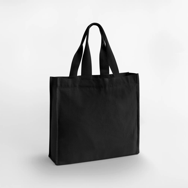 Black Chevron Handle Shopper 45.5 × 39 × 12.5 cm (407 g/m², Recycled Cotton)