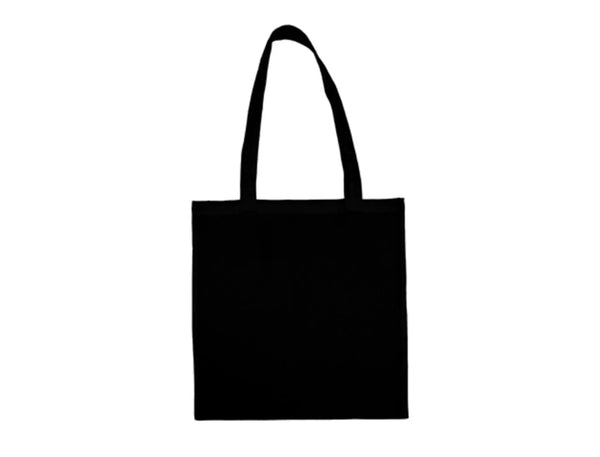 Schwarz Baumwolltasche mit Logo-Druck (100 g/m², 38×42 cm)
