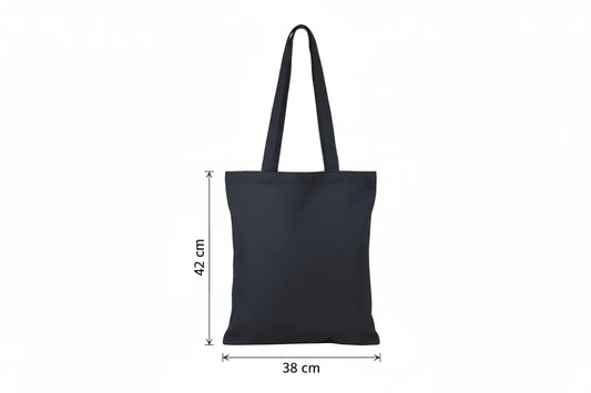 Black Cotton Tote Bag with Logo Print (220 g/m², 38×42 cm) – image 2