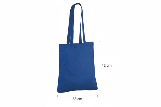 Blue Cotton Tote Bag with Custom Print (220 g/m², 38×42 cm) – image 2