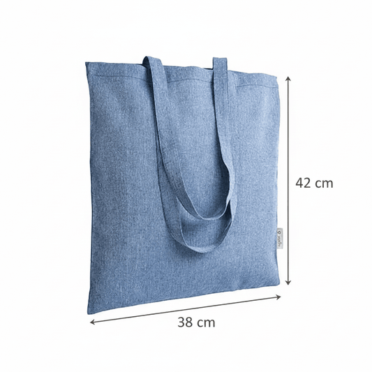 Blue Mélange Recycled Tote Bag 38 × 42 cm (140 g/m²) – image 2