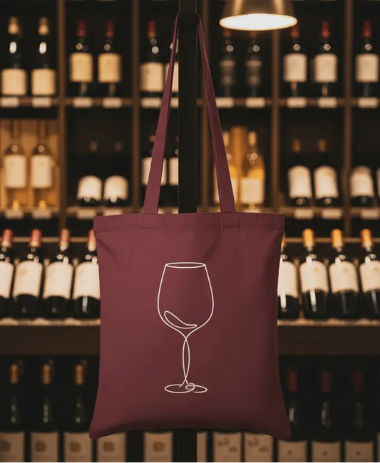 Weinrote Baumwolltasche mit individuellem Druck