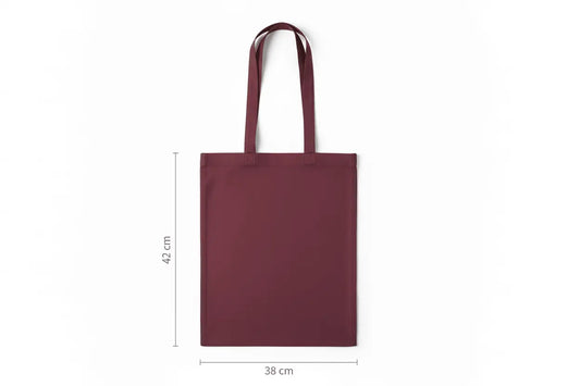 Burgundy Cotton Tote Bag with Logo Print (140 g/m², 38×42 cm) – image 2