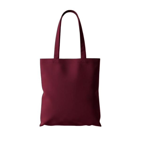 Vinrød mulepose i bomuld med logotryk (140 g/m², 38×42 cm)