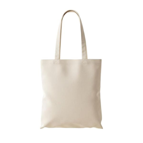 Naturfarvet mulepose i bomuld med logotryk (140 g/m², 38×42 cm)