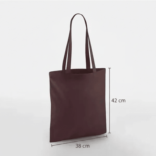 Chocolate Brown Classic Cotton Tote Bag, 38 × 42 cm, 140 g/m² cotton with long handles – alternate product photo