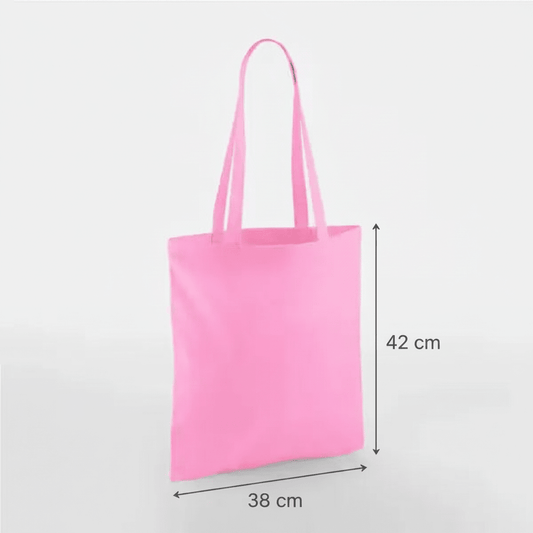 Classic Pink Classic Cotton Tote Bag, 38 × 42 cm, 140 g/m² cotton with long handles – alternate product photo