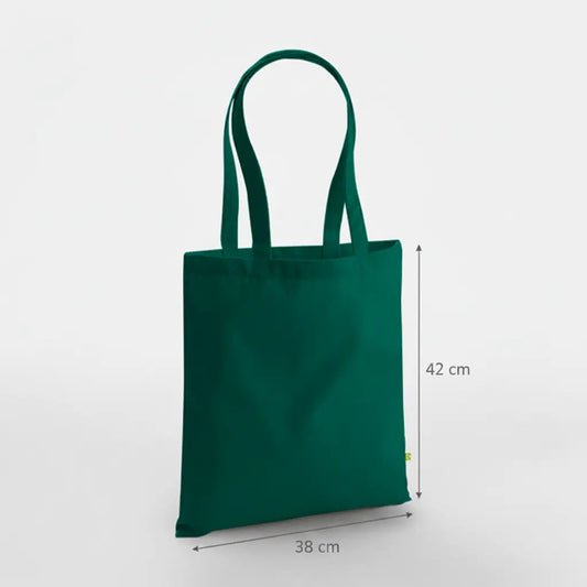 Schwere Bio-Baumwolltasche mit individuellem Druck, 340 g/m² – Flaschengrün