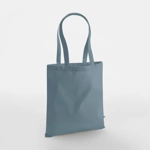 Kräftige Bio-Baumwolltasche mit Druck, 340 g/m² – Dusty Blau