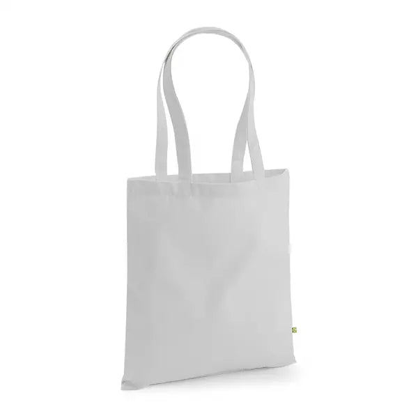 Tote bag en coton bio épais avec impression, 340 g/m² – Gris clair
