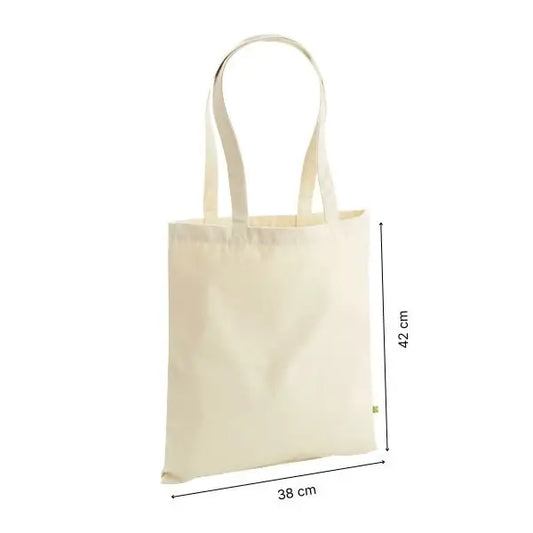 Schwere Bio-Baumwolltasche mit individuellem Druck, 340 g/m² – Naturweiß