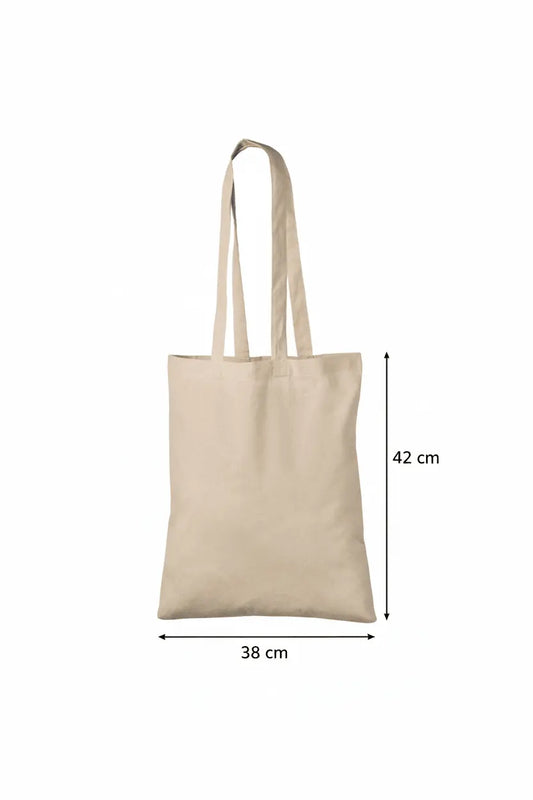 Natural Cotton Tote Bag with Logo Print (220 g/m², 38×42 cm) – image 2