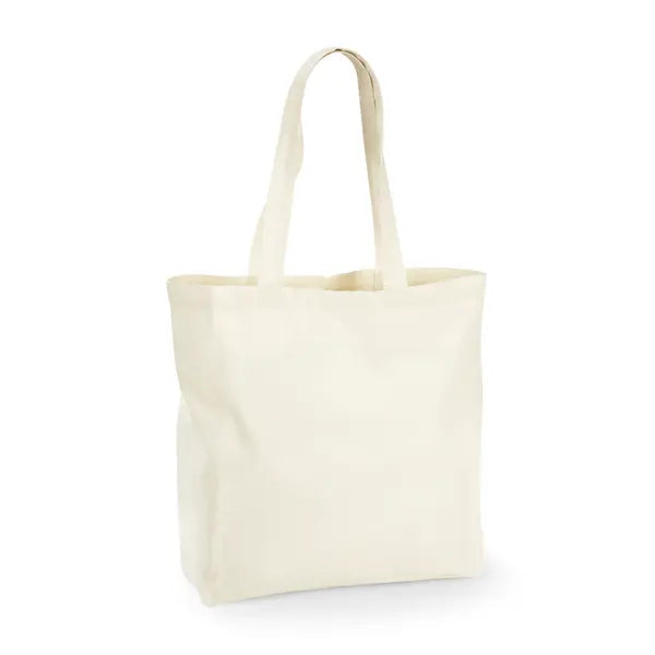 Naturhvid stor mulepose i bomuld med kile 35 × 39 × 13,5 cm (140 g/m²)