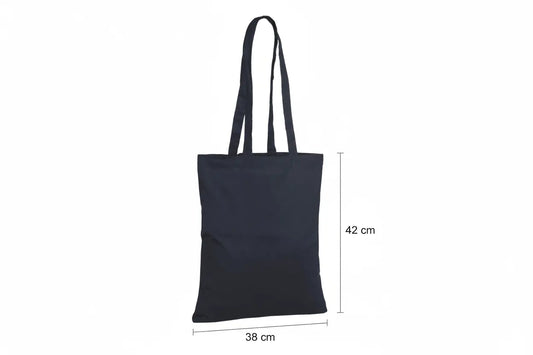 Navy Cotton Tote Bag with Logo Print (220 g/m², 38×42 cm) – image 2