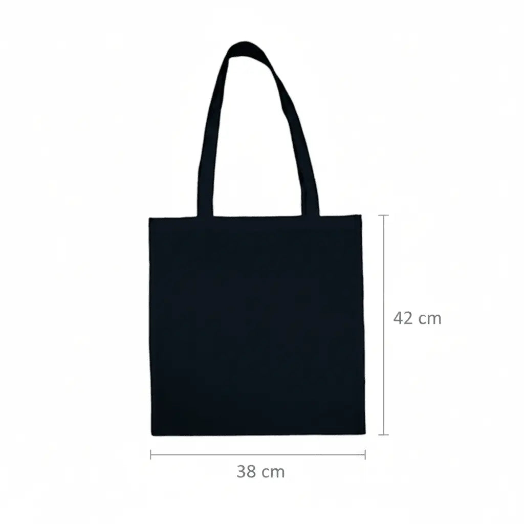 Navy / Dark Blue Cotton Tote Bag with Logo Print (100 g/m², 38×42 cm) – image 2