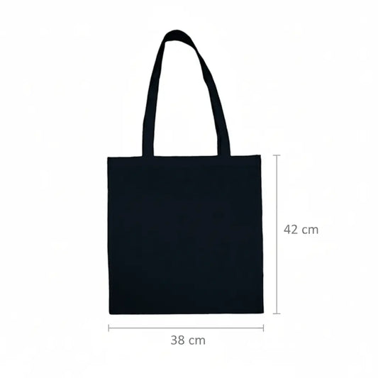 Navy / Dark Blue Cotton Tote Bag with Logo Print (100 g/m², 38×42 cm) – image 2