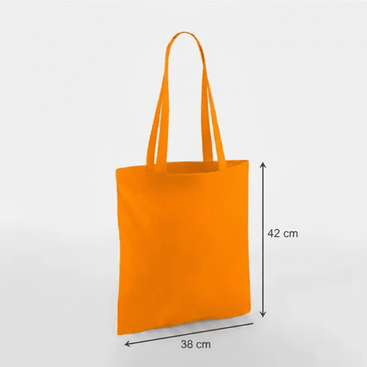 Orangener klassischer Baumwoll-Stoffbeutel 38 × 42 cm (140 g/m²) – Bild 2