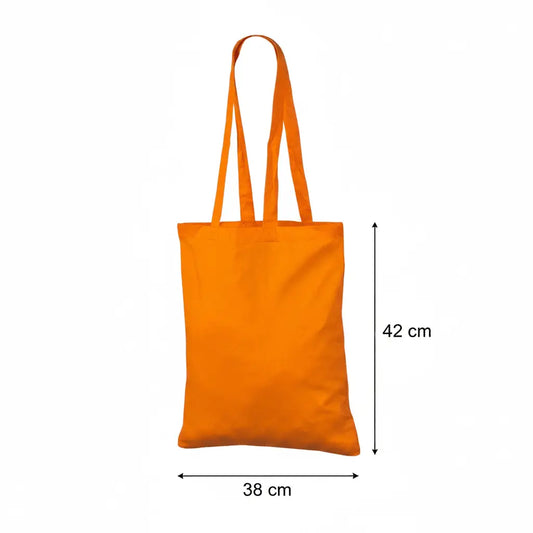 Orange Cotton Tote Bag with Logo Print (140 g/m², 38×42 cm) – image 2