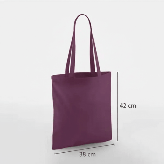 Plum Purple Classic Cotton Tote Bag 38 × 42 cm (140 g/m²) – image 2