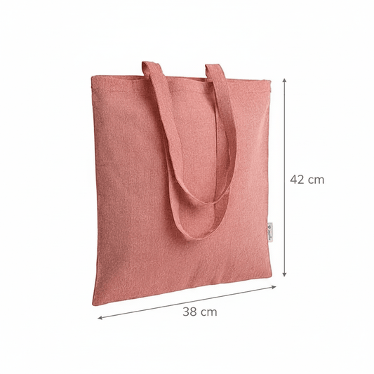 Roter melierter Stoffbeutel aus recyceltem Material 38 × 42 cm (140 g/m²) – Bild 2