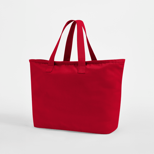 Scarlet Red Oversized Heavy Duty Canvas Tote Bag in 475 g/m² cotton canvas, 47 × 40 × 17 cm, ready for custom logo print