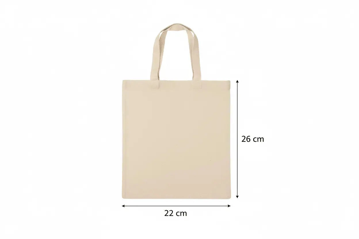 Small Cotton Tote Bags with Custom Print 22×26 cm, 140 g/m² in Natural White / Ecru – image 2