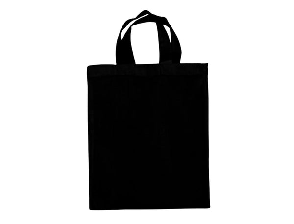 Small Cotton Tote Bags with Custom Print 22×26 cm, 140 g/m² - Black