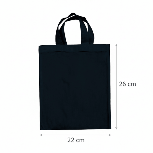 Kleine Baumwoll-Stoffbeutel mit individuellem Druck 22 × 26 cm, 140 g/m² – marineblauer / dunkelblauer – Bild 2