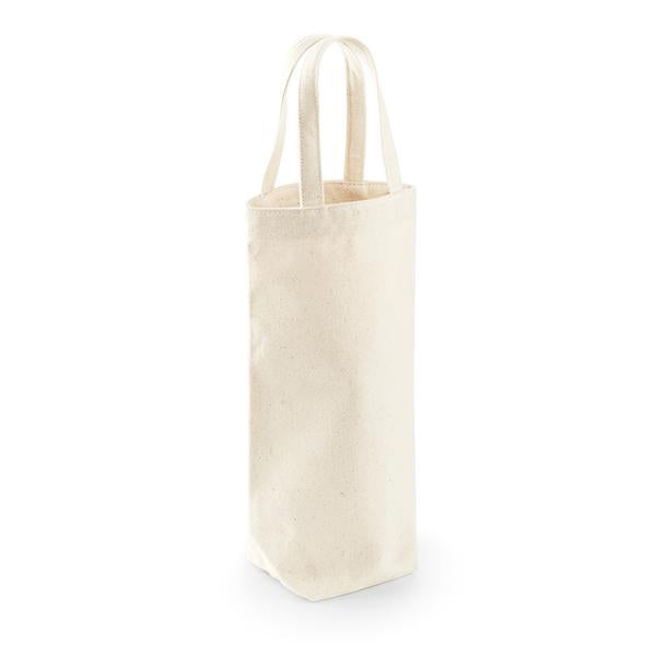 Porta Bottiglie in Cotone Naturale con Stampa Logo (407 g/m², 8×27×8 cm)