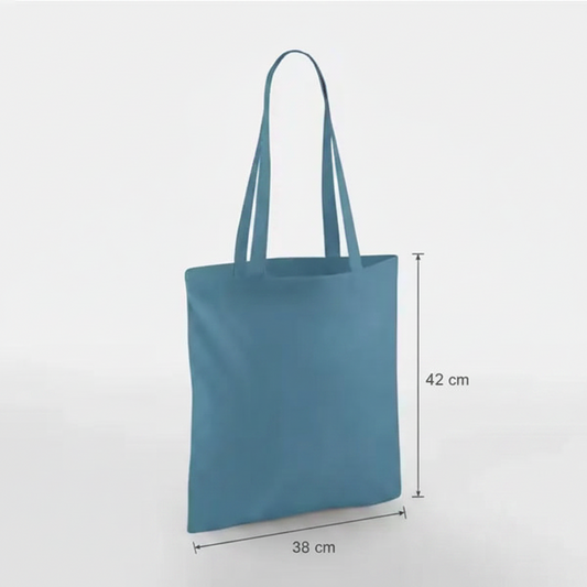 Airforce Blue Classic Cotton Tote Bag, 38 × 42 cm, 140 g/m² cotton with long handles – alternate product photo