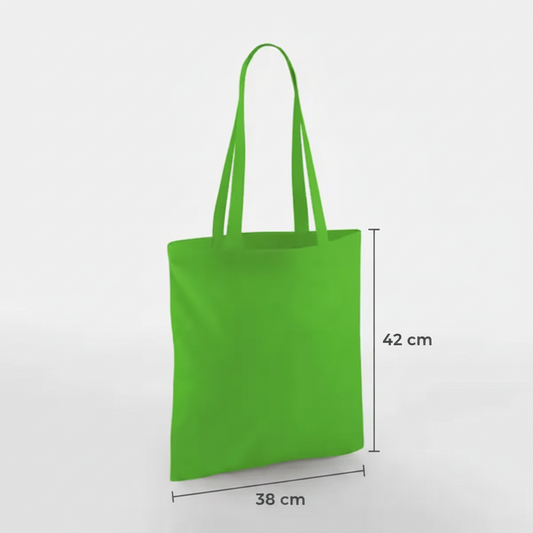 Apple Green Classic Cotton Tote Bag, 38 × 42 cm, 140 g/m² cotton with long handles – alternate product photo
