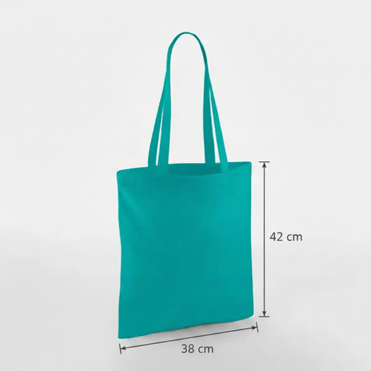 Smaragdgrün Baumwolltasche, 38 × 42 cm, 140 g/m², lange Griffe – alternatives Produktfoto