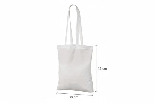 White Cotton Tote Bag with Logo Print (140 g/m², 38×42 cm) – image 2