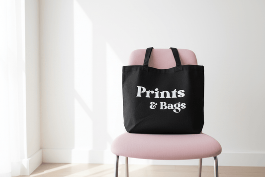 Black tote bags with custom print second popular choice