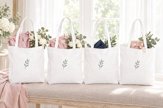 White organic cotton Maxi Tote with gusset, a bridal party bag for bridesmaids, 35 × 39 cm, 200 g/m²
