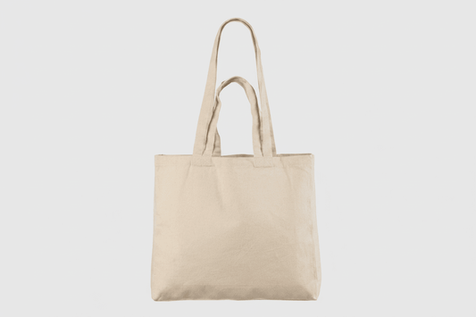 double handles tote bag with custom print - with gussets