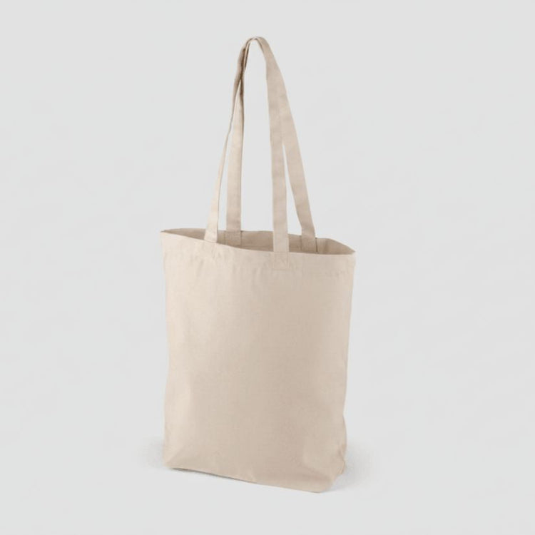 Natural White Cotton Tote Bag with Custom Print (220 g/m², 38×42 cm, Bottom Gusset)