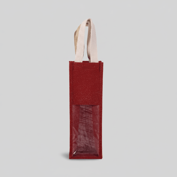Jute Single Wine Bags with Custom Print, 330 g/m² - 4 Colors