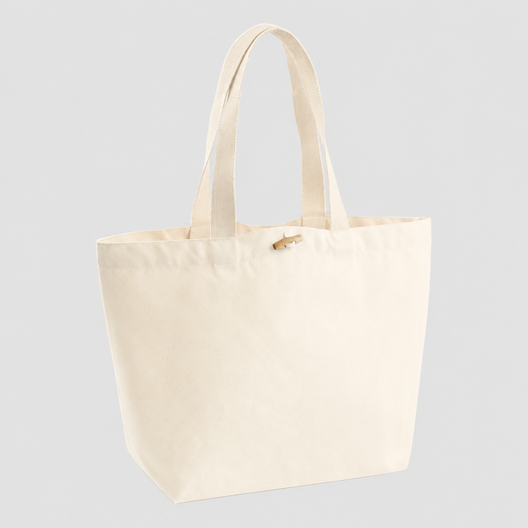 Organic Canvas Marina Tote, 340 g/m² with logo print