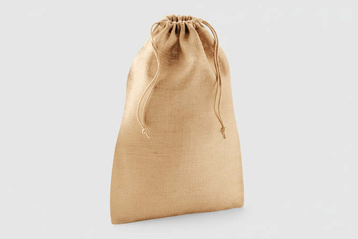 Bolsas de Yute Natural con Cordón y Estampado Personalizado, 300 g/m²