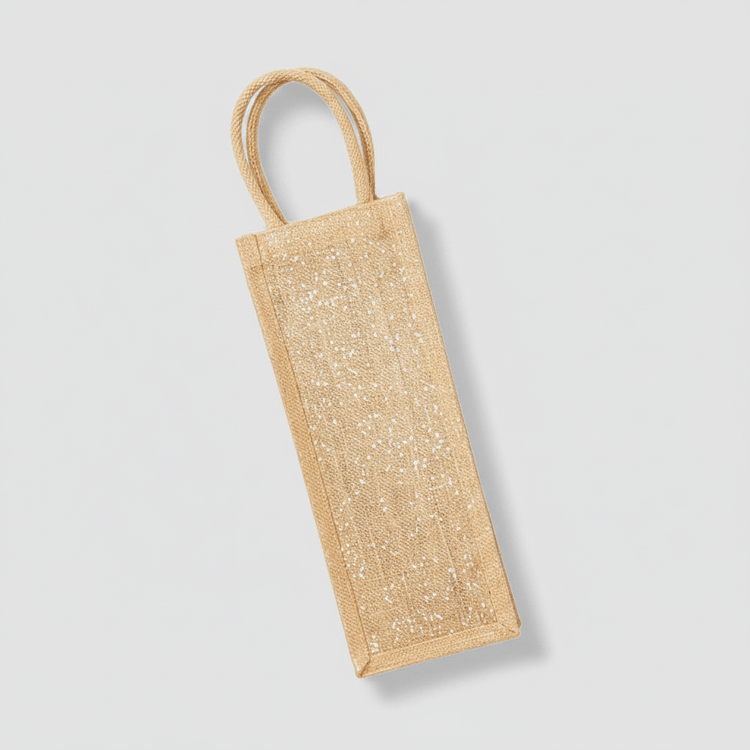 Shimmer Jute Wine Bag with Custom Print, 360 gm²