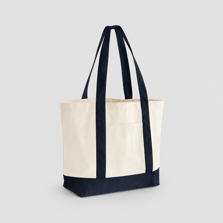 Organic Canvas Varsity Shopper, 407 g/m² with custom print