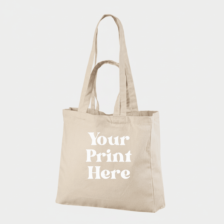 Baumwolltaschen mit Doppelhenkeln und individuellem Druck, 340 g/m²